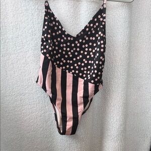 “SIZE 2” Topshop One Piece Stripe Dotted Swimsuit